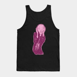 The Scream  minimalized Lollipop Pink Tank Top